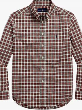 Polo by Ralph Lauren Red, Green and White Plaid Button-Down Shirt